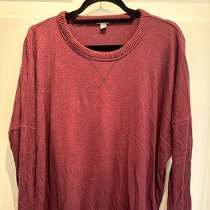 Aerie Long Sleeve Burgundy Top